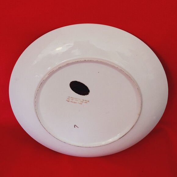 Vintage Ivy Embossed Ceramic Decorative Plate White Green Leaves Gilded Rim - Picture 5 of 14